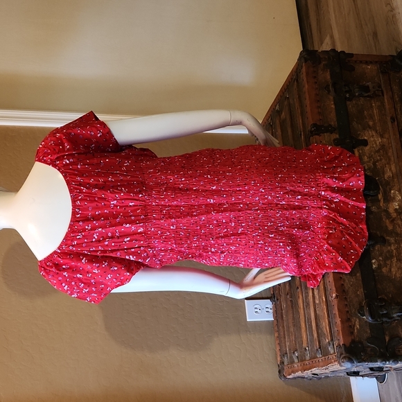 MWOT Nobo Red Shirred Dress with Ruffle (0618) 💥 - Picture 4 of 8